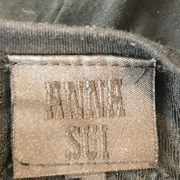 Anna Sui Black Floral Embellished T-shirt With Lace Back Size M - Picture 8 of 8